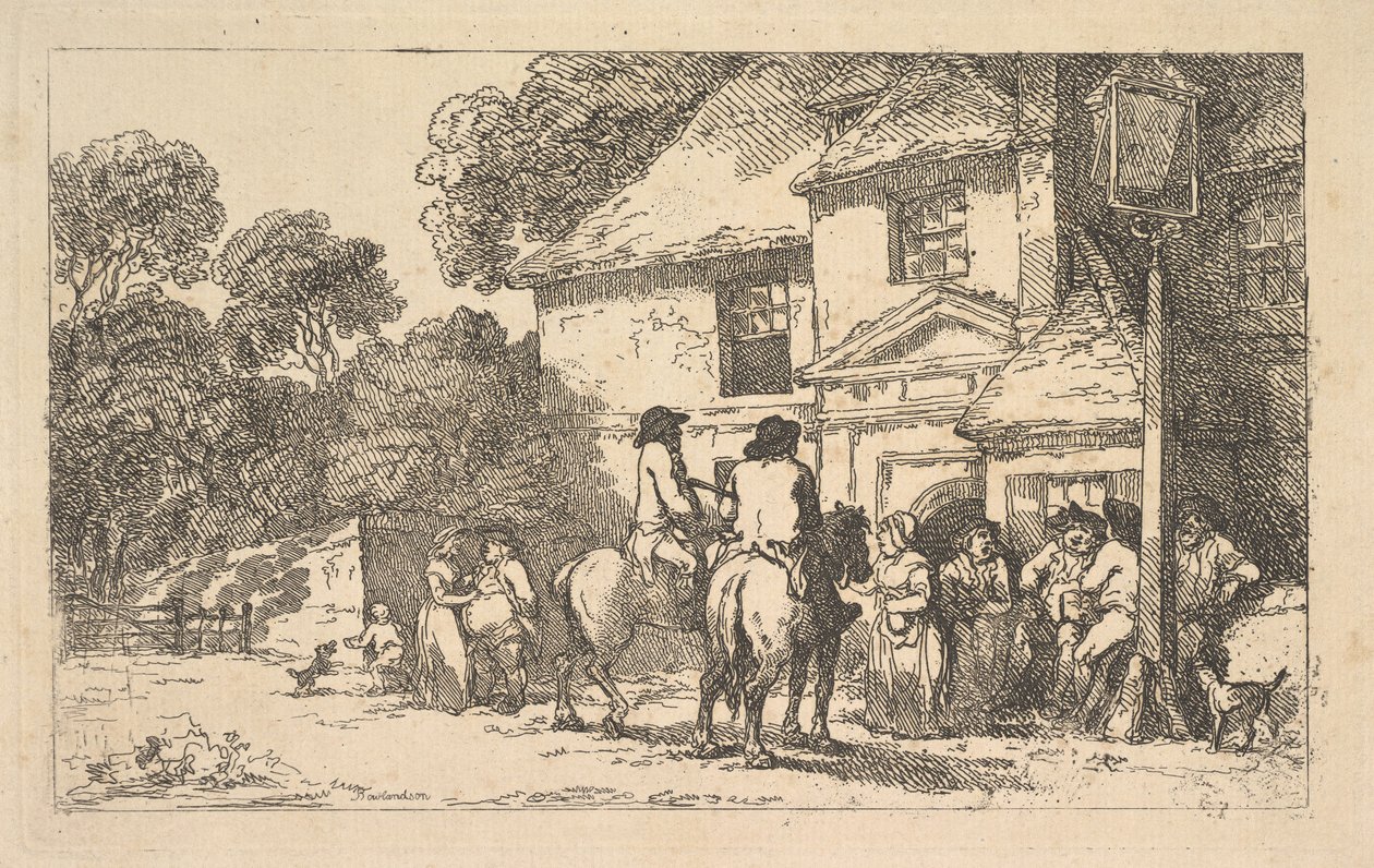 Le Tre Ferri di Cavallo, una locanda lungo la strada, 18 dicembre 1787 da Thomas Rowlandson