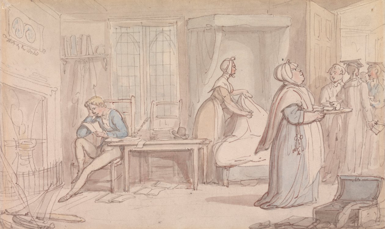 La stanza dello studente universitario da Thomas Rowlandson