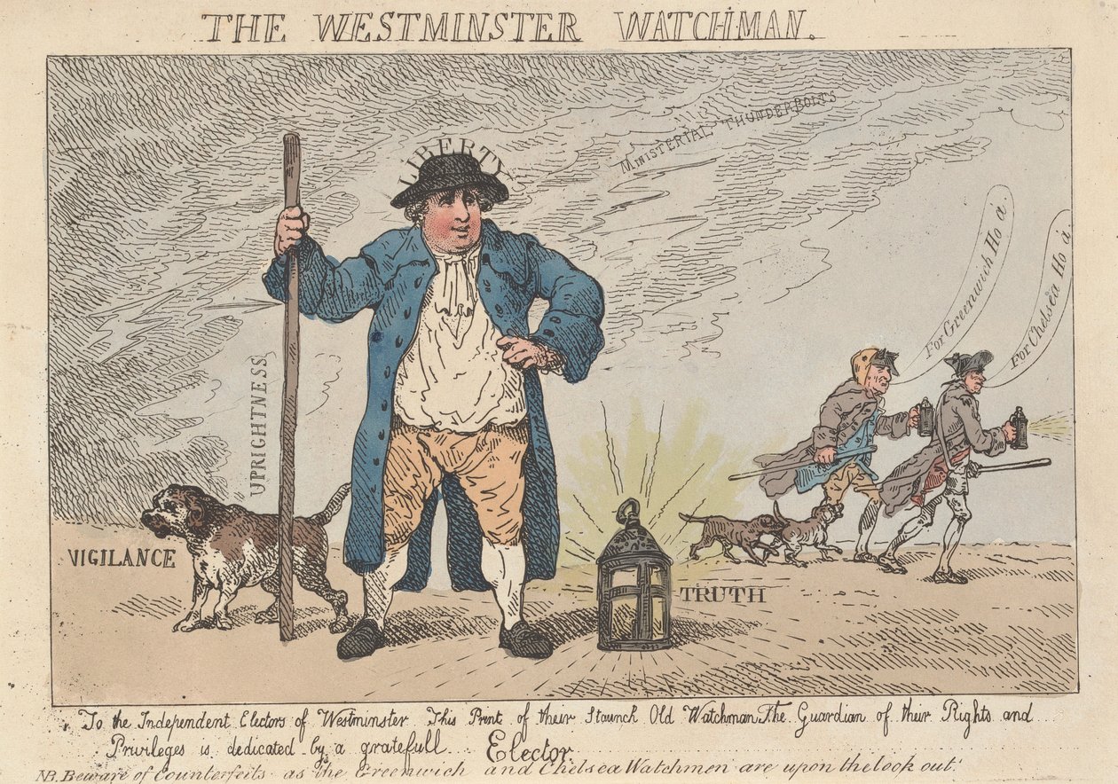 Il Westminster Watchman da Thomas Rowlandson