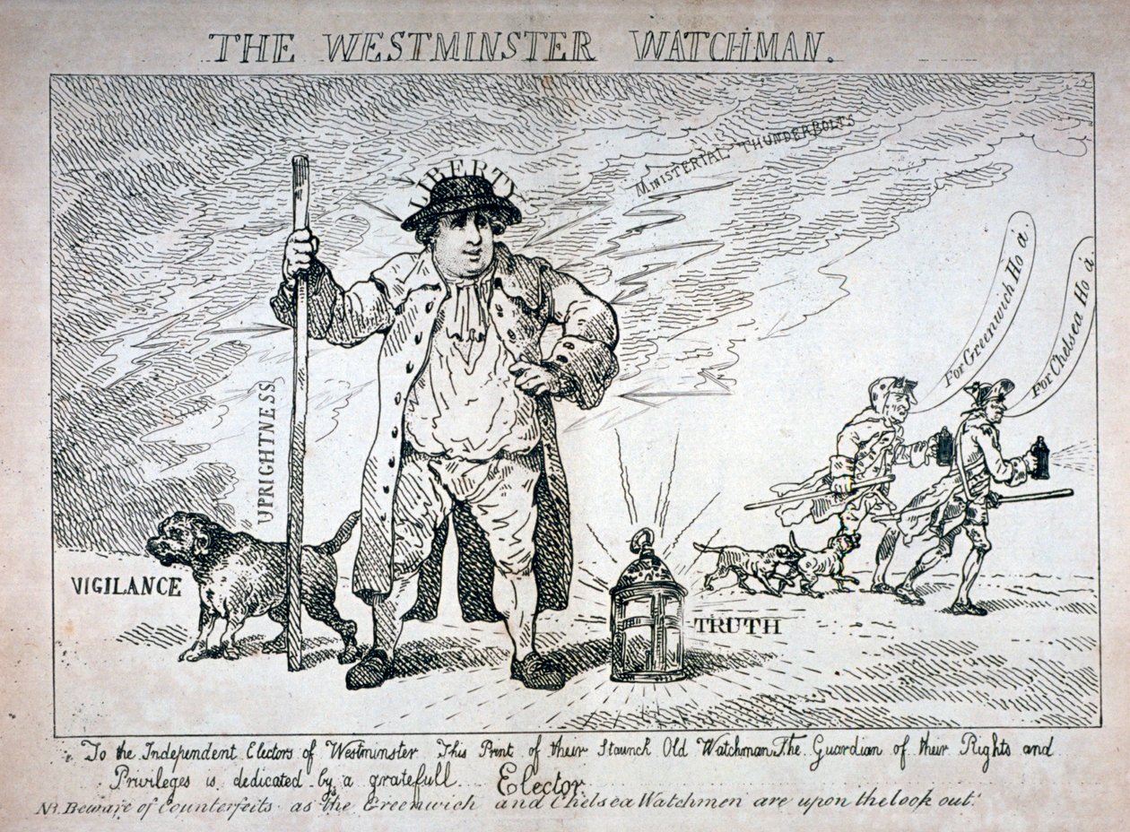 Il guardiano di Westminster da Thomas Rowlandson
