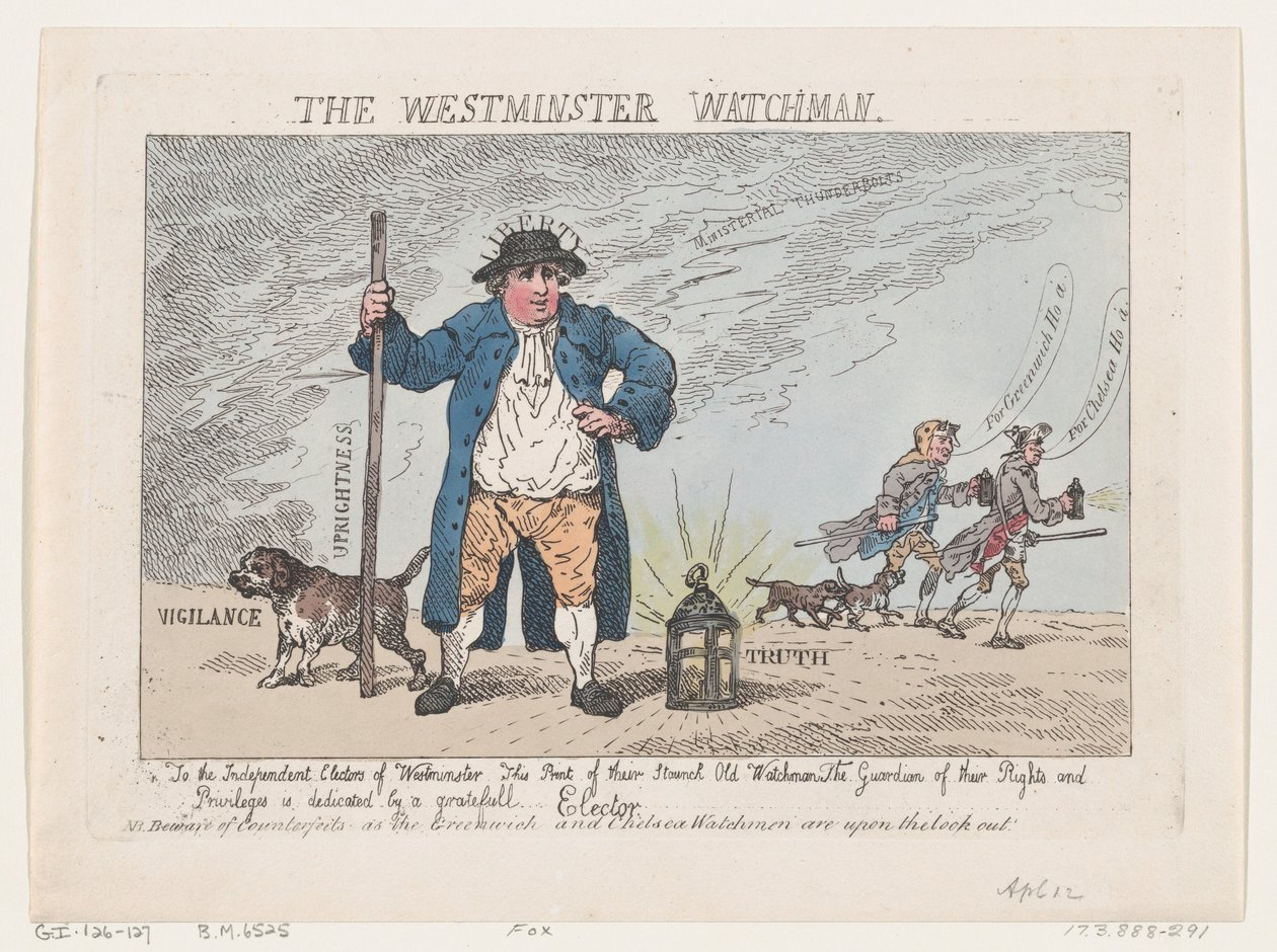 Il Guardiano di Westminster da Thomas Rowlandson