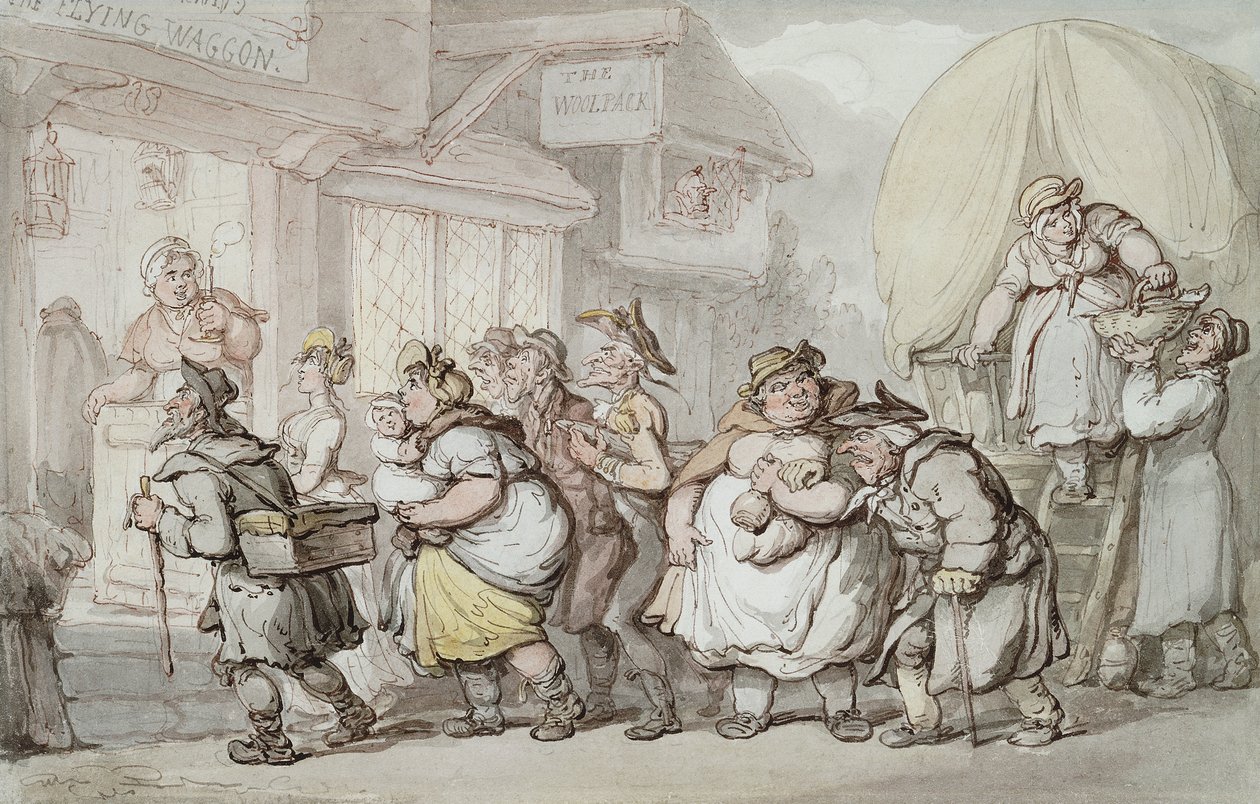The Woolpack Inn: Arrivo del "The Flying Waggon" da Thomas Rowlandson