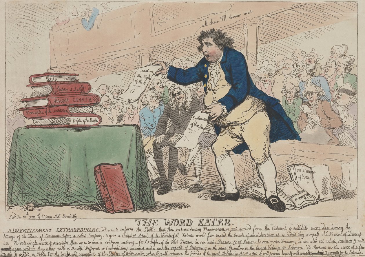 Il Divoratore di Parole da Thomas Rowlandson