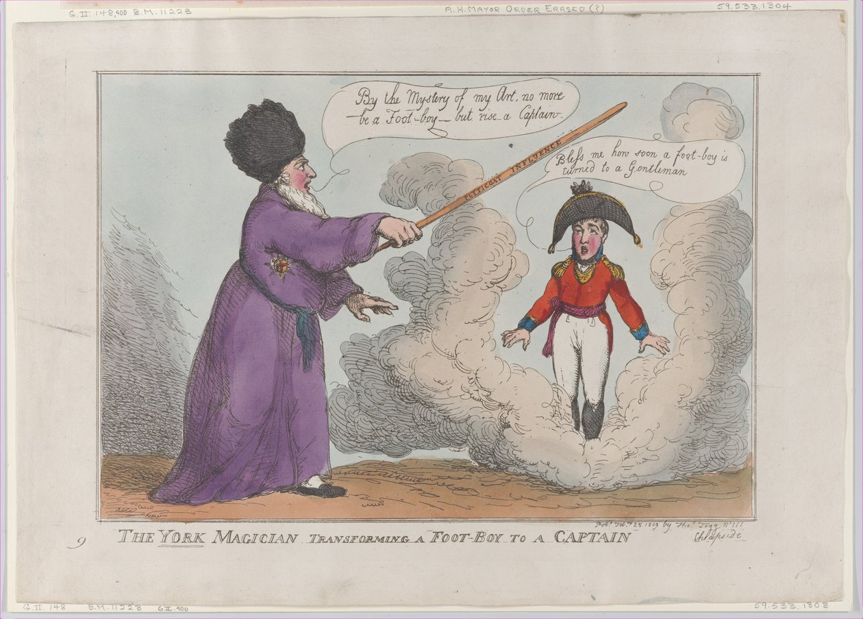 Il mago di York trasforma un ragazzo di servizio in un capitano, 25 febbraio 1809 da Thomas Rowlandson