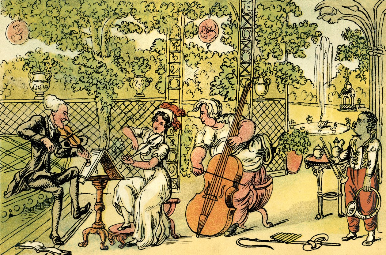 Il trio del giardino da Thomas Rowlandson