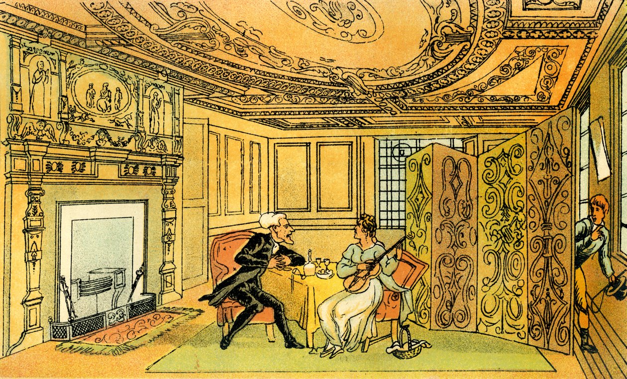 La visita del dottor Syntax alla vedova Hopeful da Thomas Rowlandson