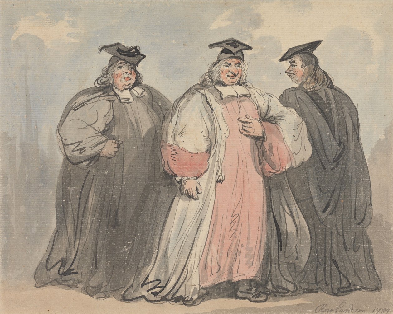 Tre studiosi ecclesiastici da Thomas Rowlandson