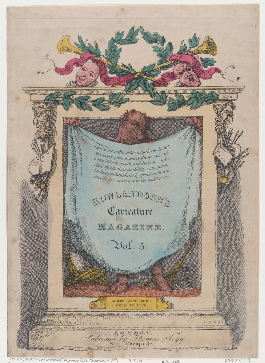 Pagina del titolo, Caricature Magazine di Rowlandson, Vol. 5 da Thomas Rowlandson