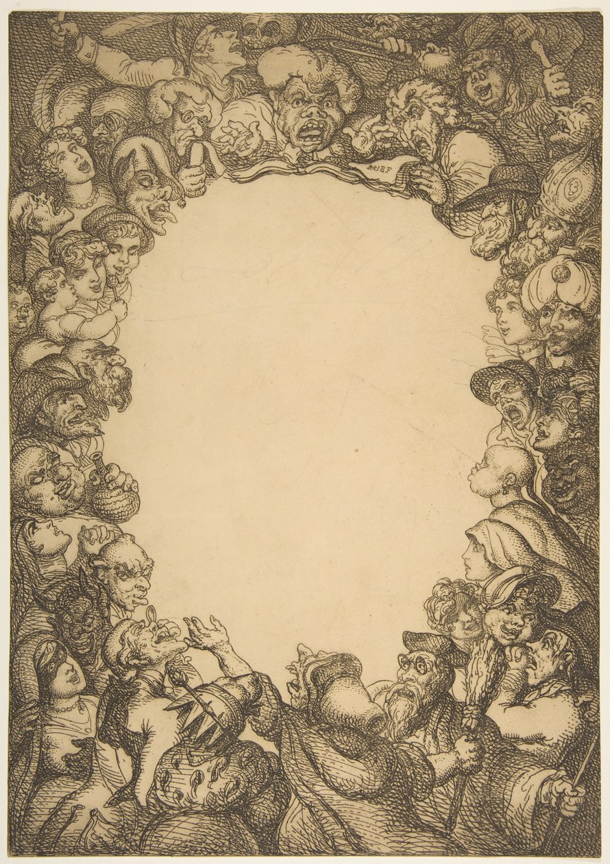 Pagina del titolo, The Caricature Magazine, or Mirror of Mirth da Thomas Rowlandson