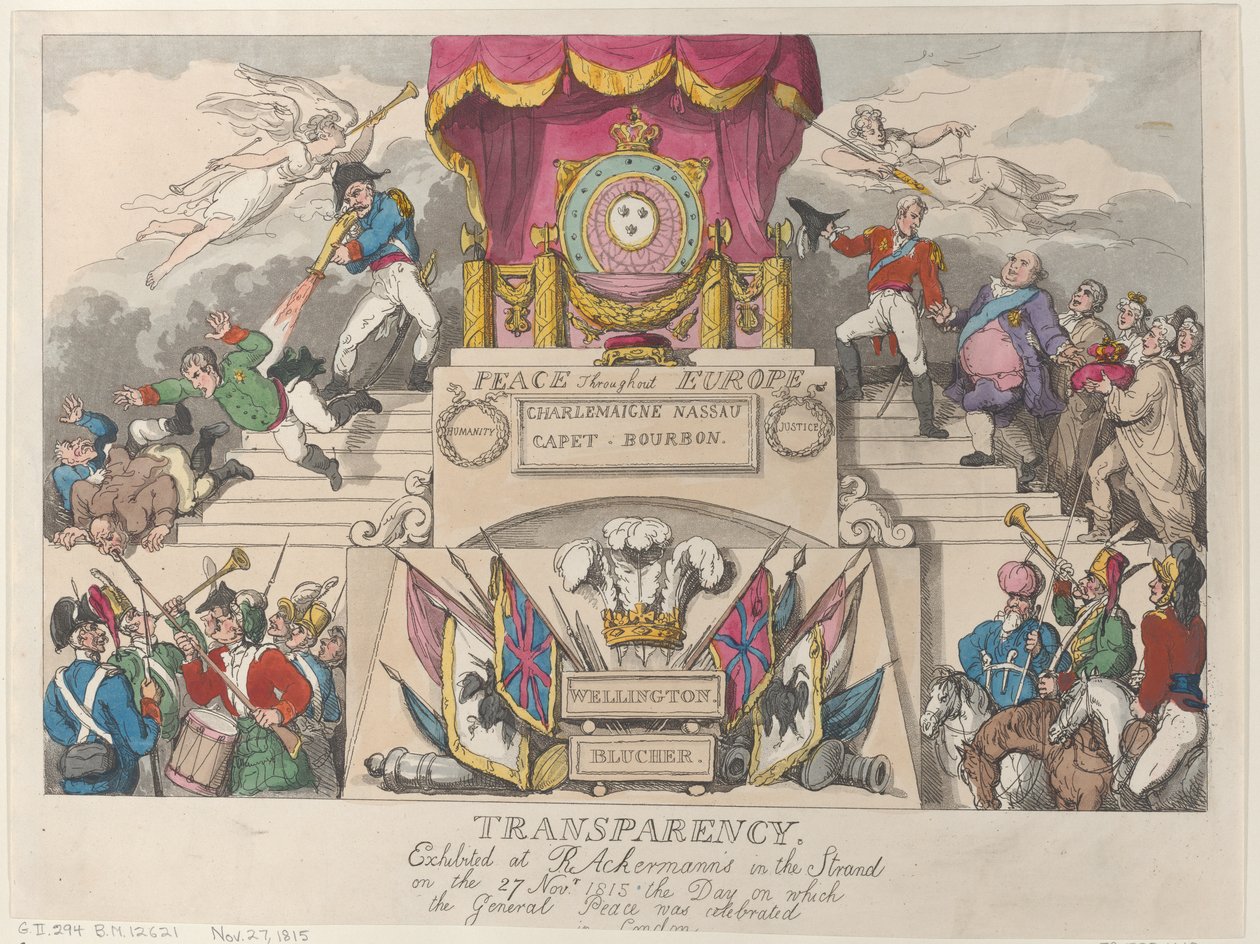 Trasparenza: Esibita da R. Ackermann nello Strand il 27 Novembre da Thomas Rowlandson