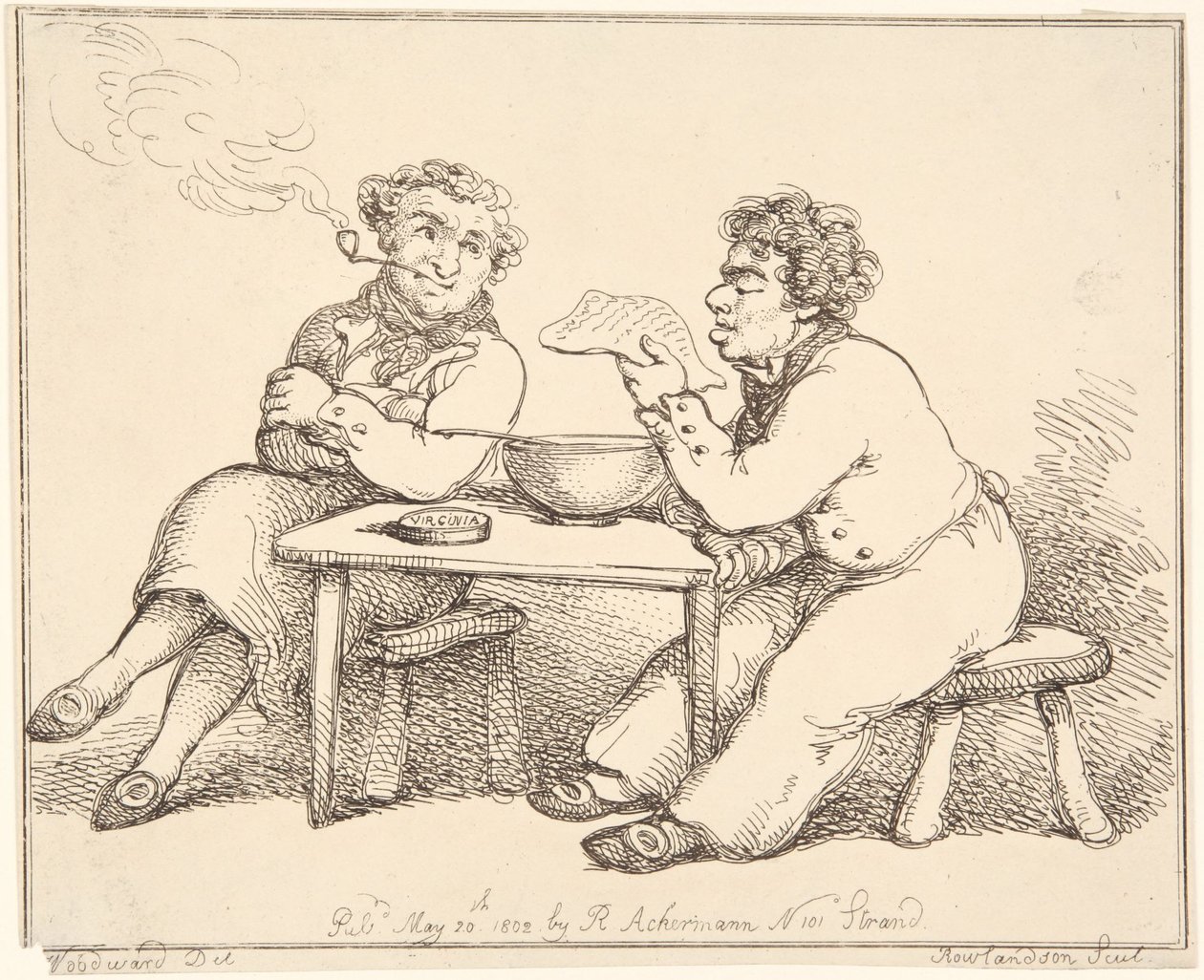 Due uomini a tavola da Thomas Rowlandson