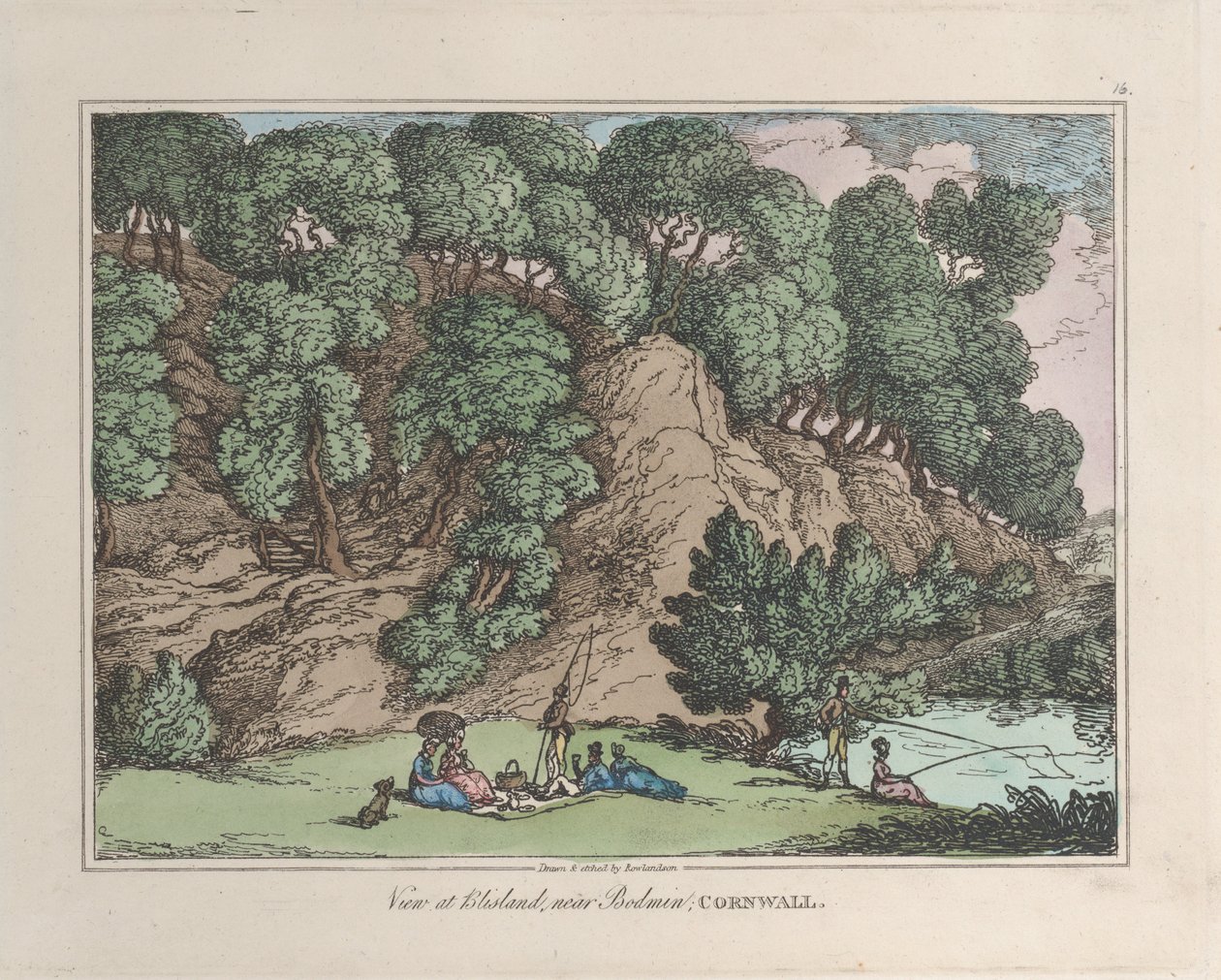 Veduta di Blisland, vicino a Bodmin, Cornovaglia, da Sketches from Nature da Thomas Rowlandson