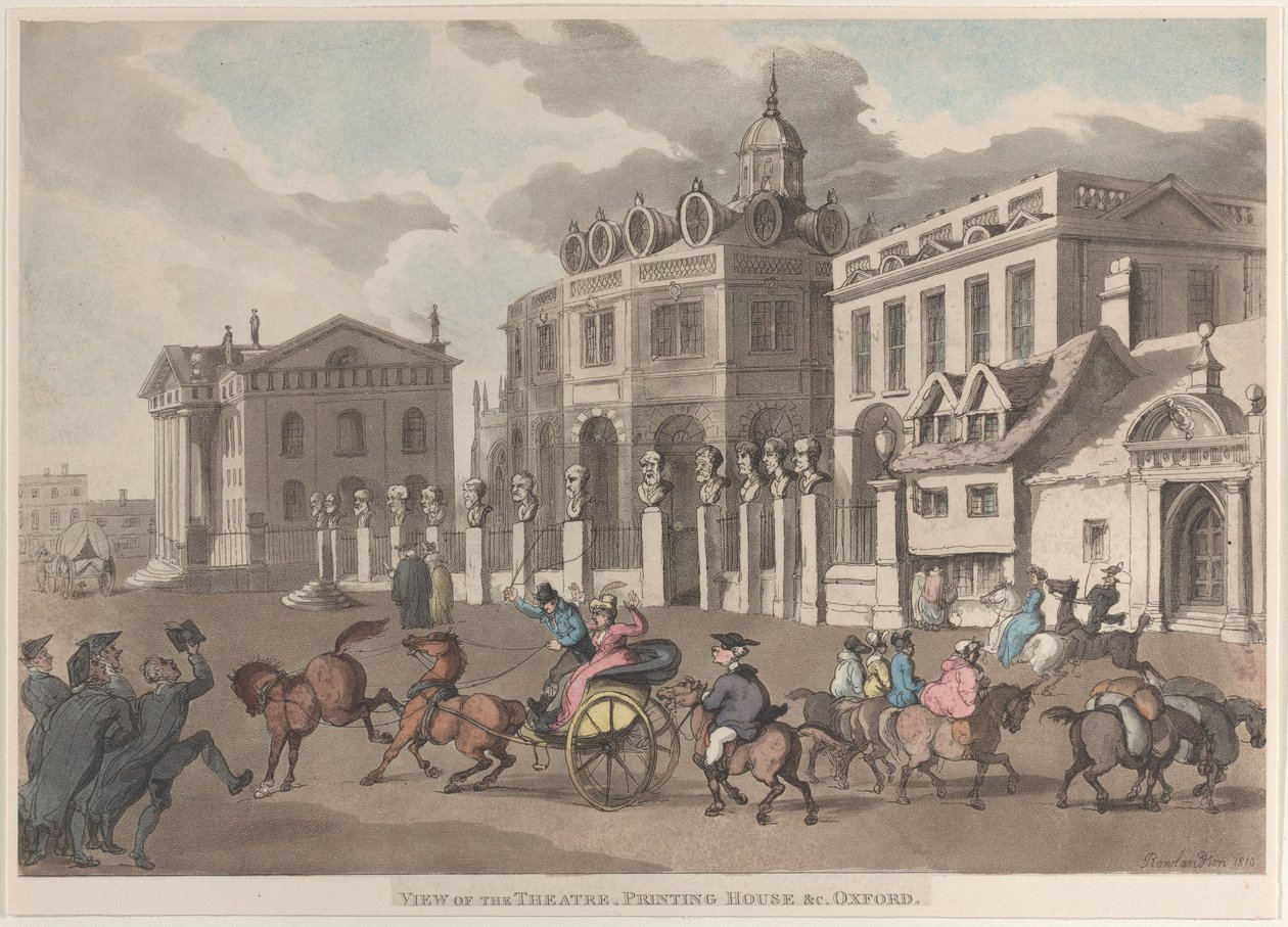 Veduta del Teatro, Tipografia &c. Oxford da Thomas Rowlandson