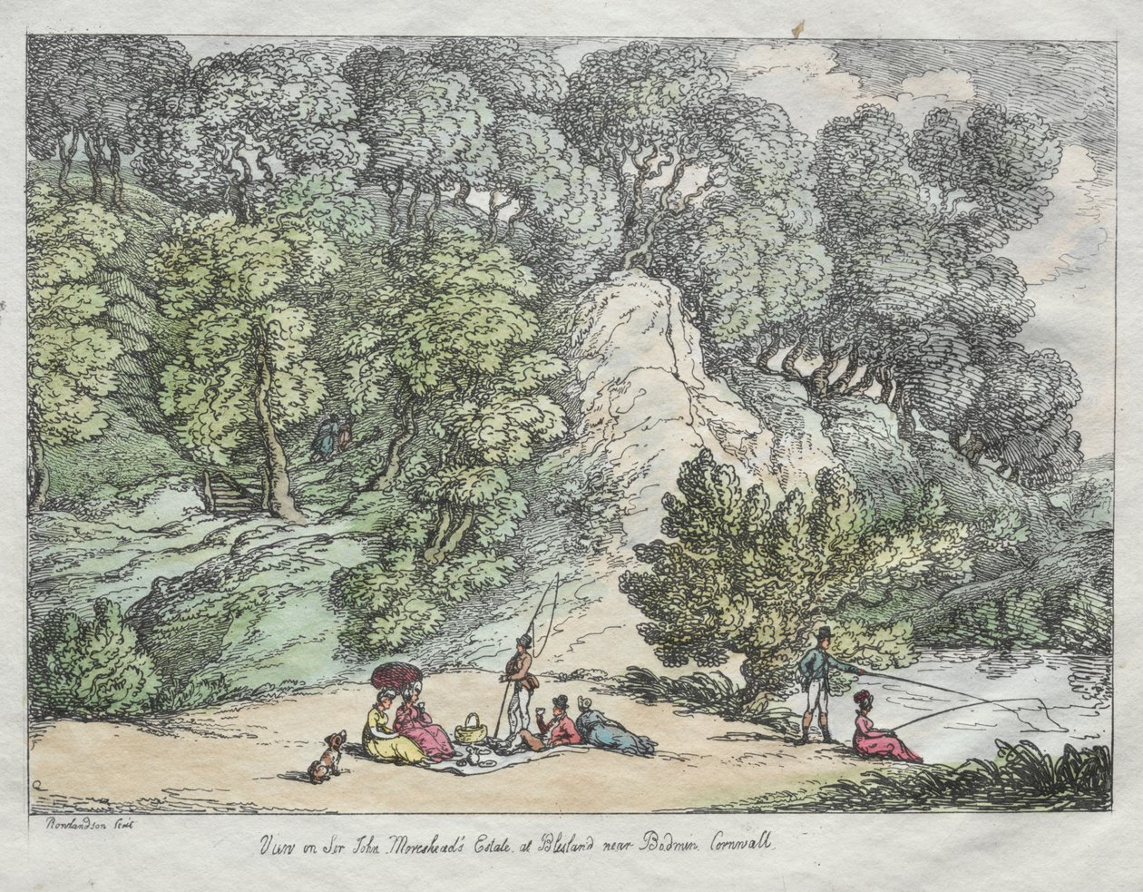 Veduta della tenuta di Sir John Moreshead a Blisland vicino a Bodmin, Cornovaglia da Thomas Rowlandson