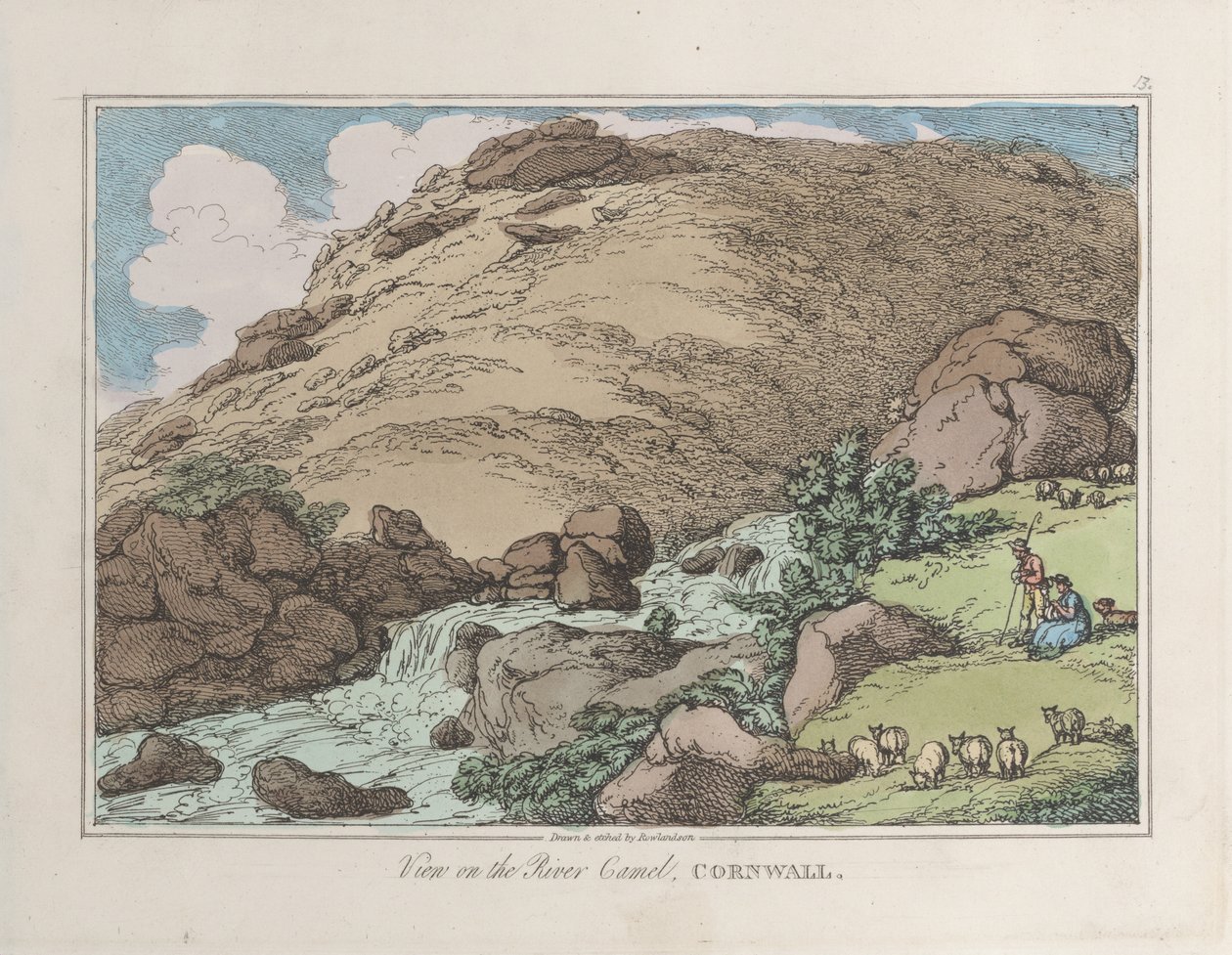 Vista sul fiume Camel, Cornovaglia da Thomas Rowlandson