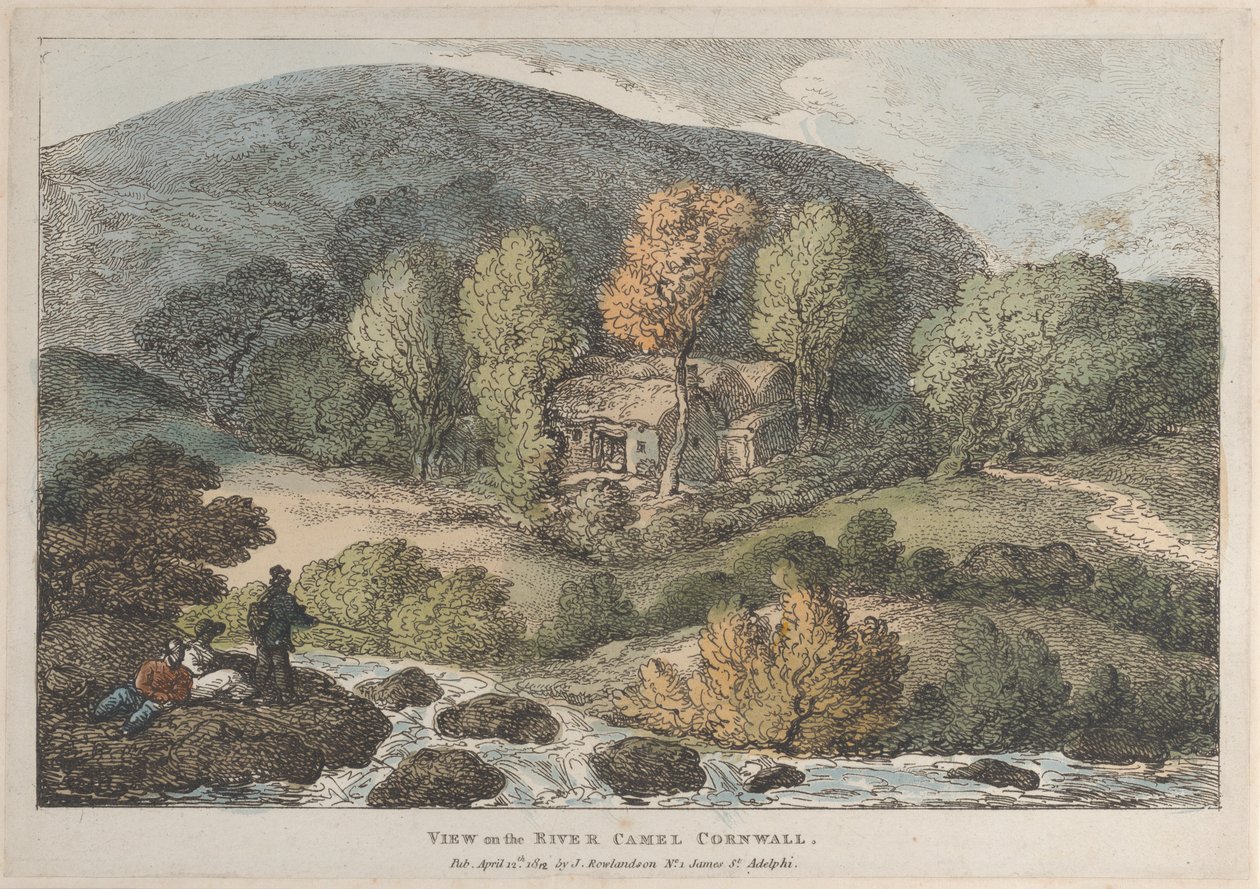 Veduta sul fiume Camel Cornwall, da Vedute in Cornwall, 12 aprile 1812 da Thomas Rowlandson