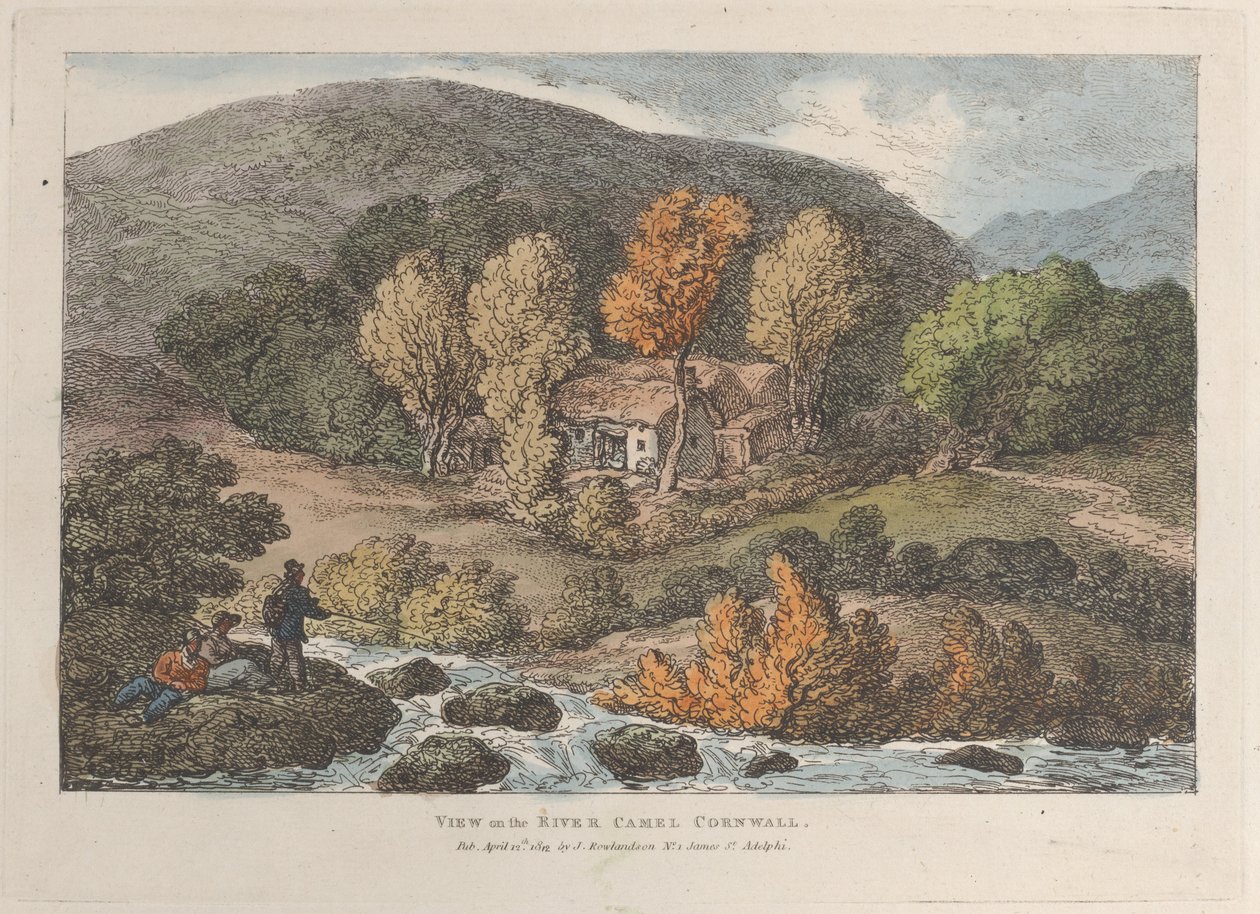 Veduta sul fiume Camel, Cornovaglia, da Vedute in Cornovaglia da Thomas Rowlandson