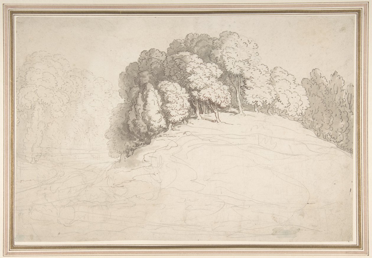 Collina boscosa con cervi da Thomas Rowlandson