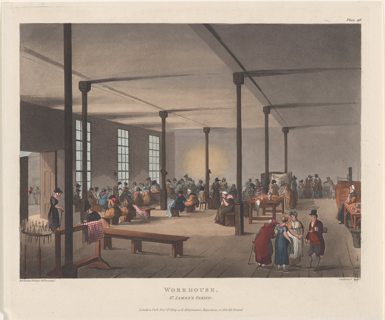 Ospizio, Parrocchia di St. James, 1 dicembre 1809 da Thomas Rowlandson