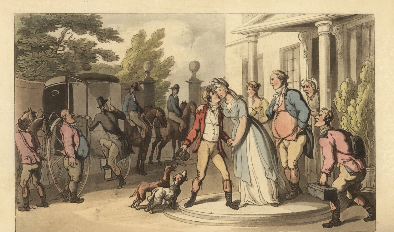 Giovane gentiluomo inglese che lascia la sua famiglia per fare il Grand Tour da Thomas Rowlandson