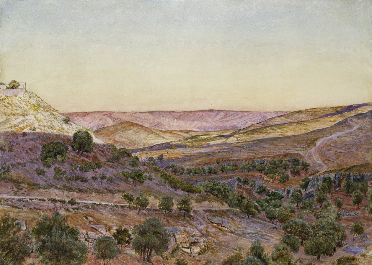 Le colline di Moab e la valle di Hinnom, 1854 da Thomas Seddon