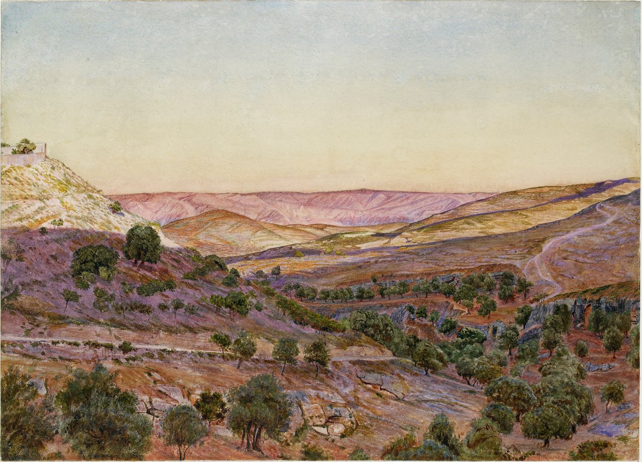 Le colline di Moab e la valle di Hinnom, 1854 da Thomas Seddon