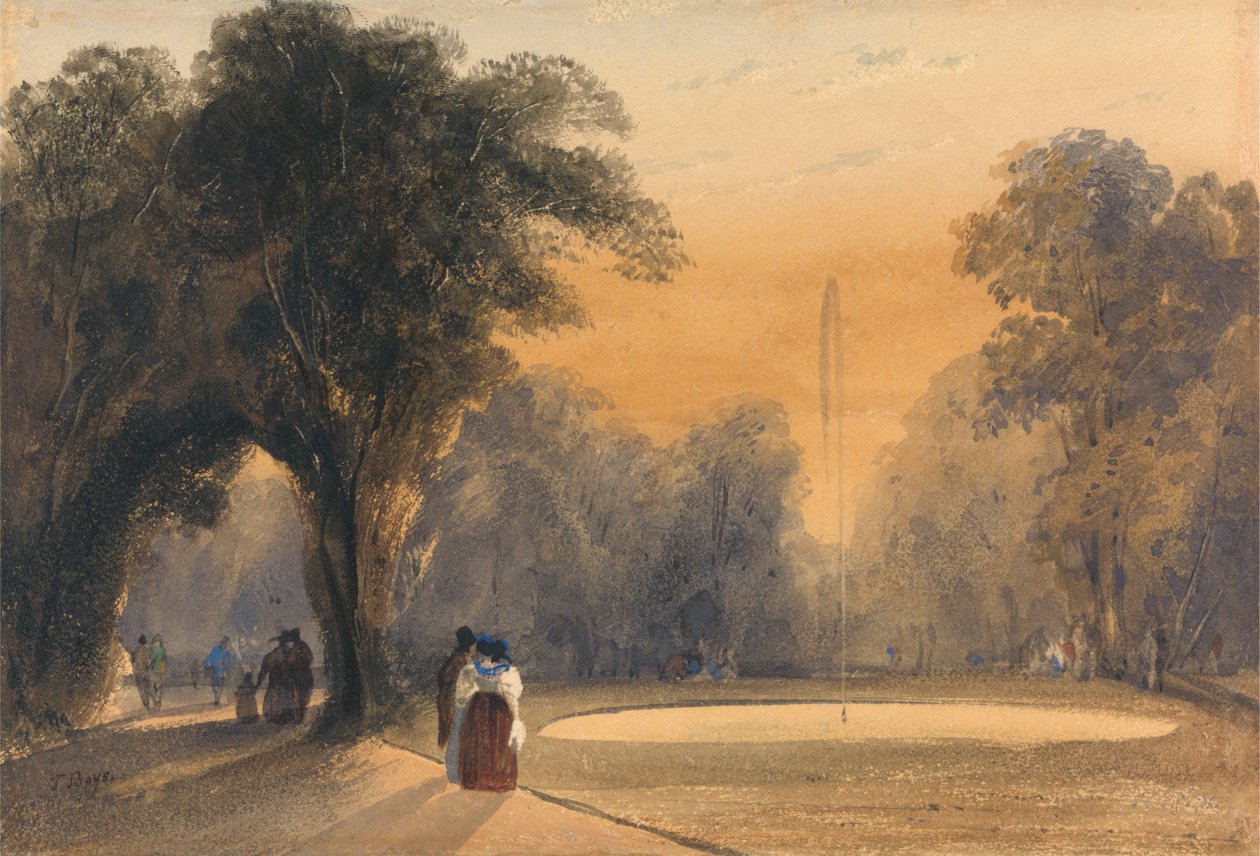 Fontana nei giardini, Parigi: sera da Thomas Shotter Boys