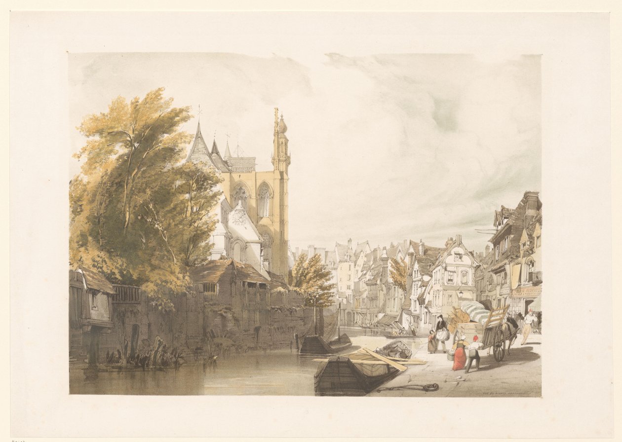 Vista sulla Rue de Rivage ad Abbeville da Thomas Shotter Boys