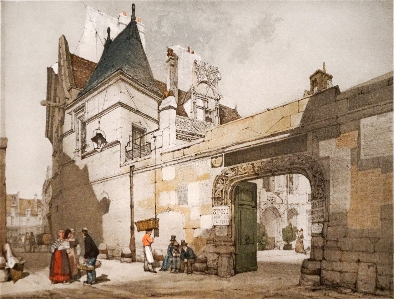 Hotel Cluny, esterno del cortile da Thomas Shotter Boys
