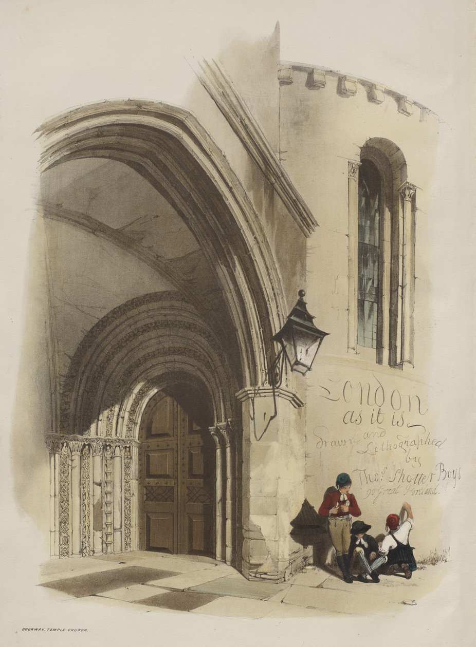 Londra Come È: Ingresso, Chiesa del Tempio da Thomas Shotter Boys