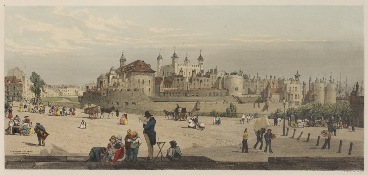 Londra Come È: La Torre e la Zecca, da Great Tower Hill da Thomas Shotter Boys