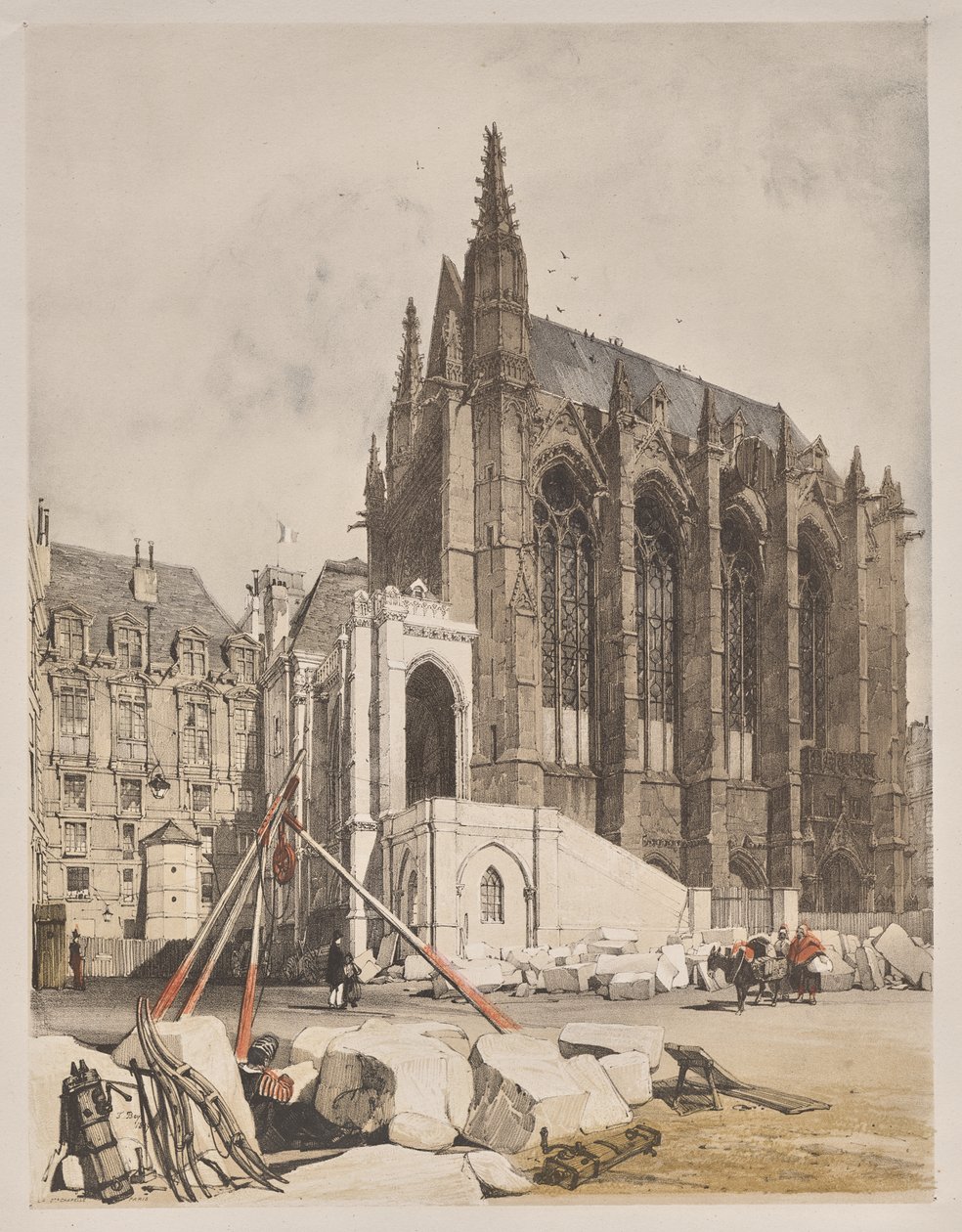 Architettura pittoresca a Parigi, Gand, Anversa, Rouen: La Sainte-Chapelle, Parigi da Thomas Shotter Boys
