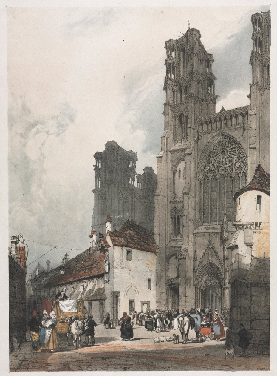 Architettura pittoresca a Parigi, Gand, Anversa, Rouen: Laon, Francia, 1839 da Thomas Shotter Boys