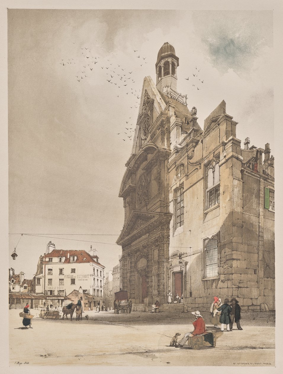 Architettura pittoresca a Parigi, Gand, Anversa, Rouen: St. Etienne du Mont, Parigi da Thomas Shotter Boys
