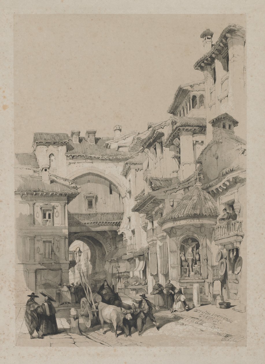Schizzi pittoreschi in Spagna: Porta della Vivarrambla, Granada, 1837 da Thomas Shotter Boys