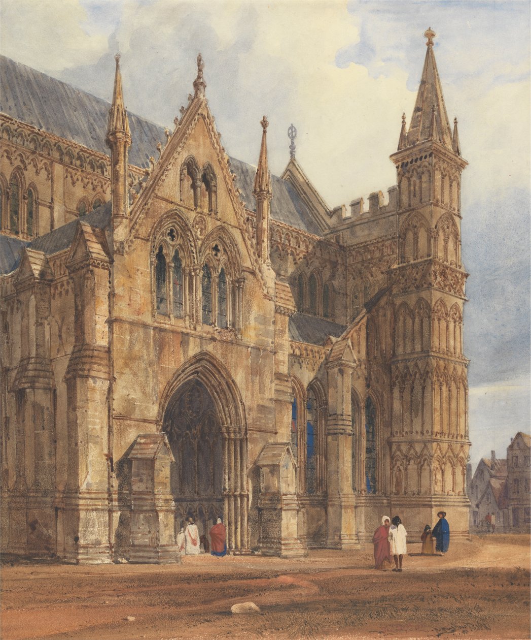 Il portico nord-ovest della cattedrale di Salisbury da Thomas Shotter Boys