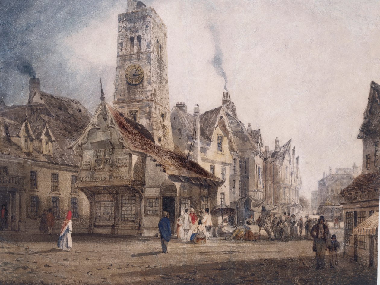 Veduta di una piazza del mercato, c.1832 da Thomas Shotter Boys