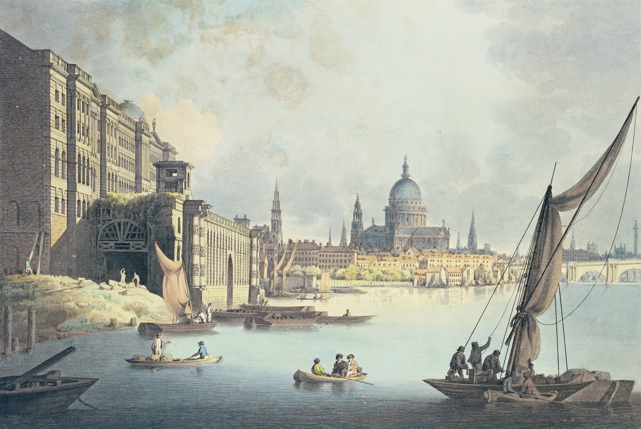 Veduta di Somerset House e del Tamigi, 1796 da Thomas Snr. Malton