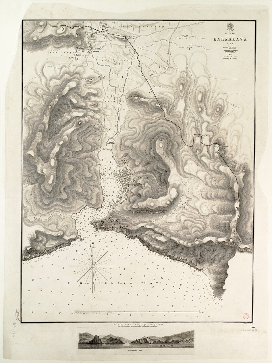 Baia di Balaklava, Mar Nero, rilevata dal comandante Spratt della HMSV 