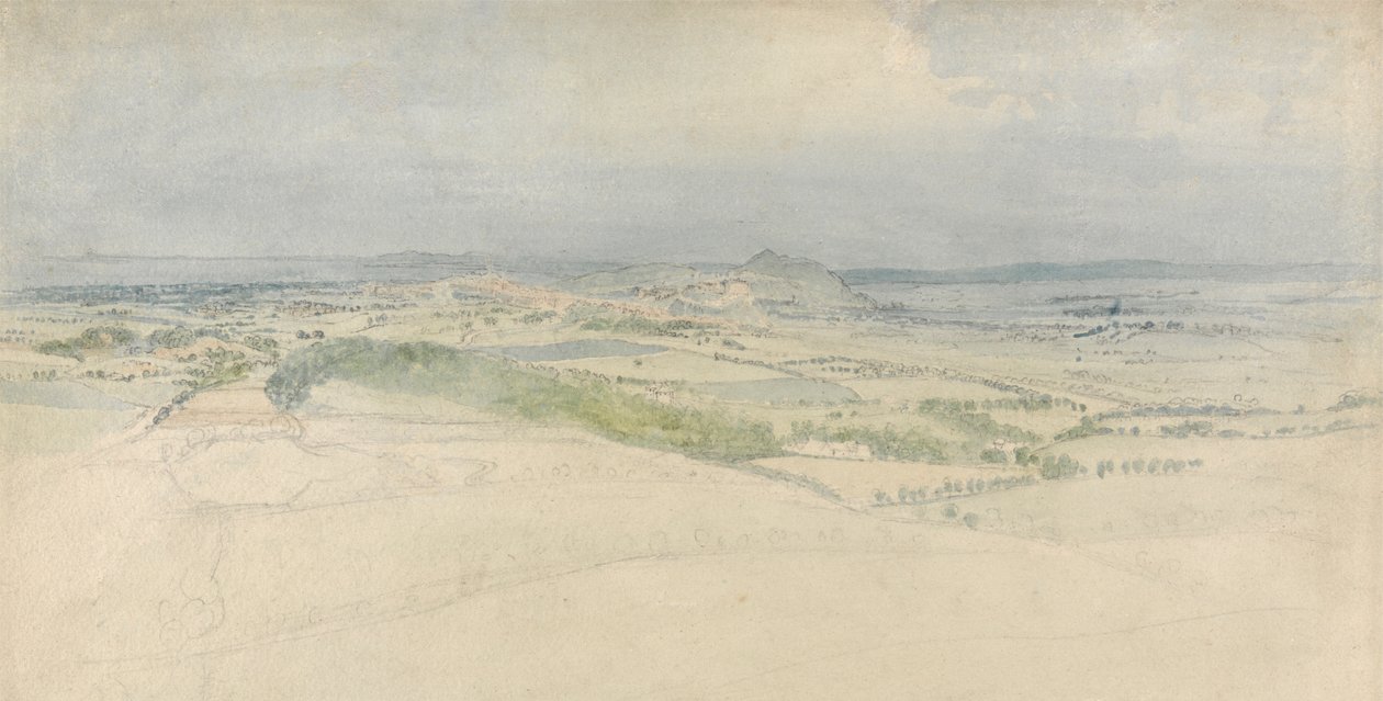 Una vista lontana di Edimburgo da Thomas Stothard