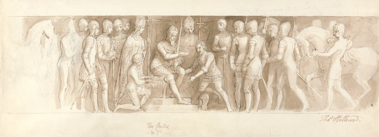 Progetto per la Grande Scalinata, Palazzo di Buckingham, il Centro e il 2° da Thomas Stothard
