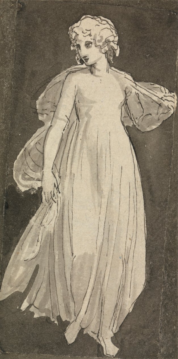 Ragazza, Figura Intera, Fronte Rivolta da Thomas Stothard