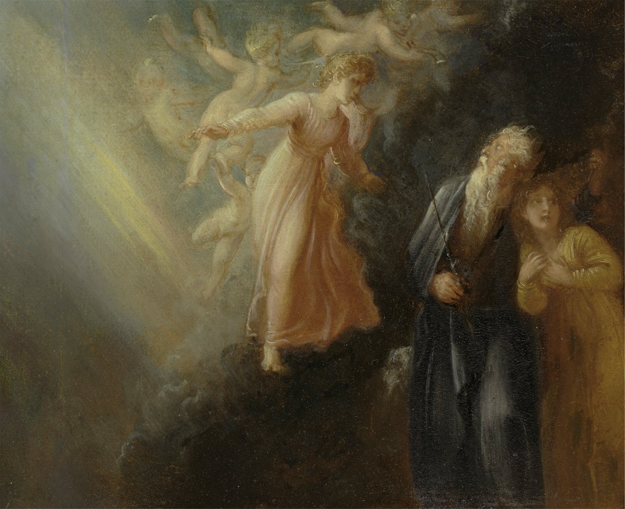 Prospero, Miranda e Ariel, da "La tempesta," Atto I, scena ii da Thomas Stothard