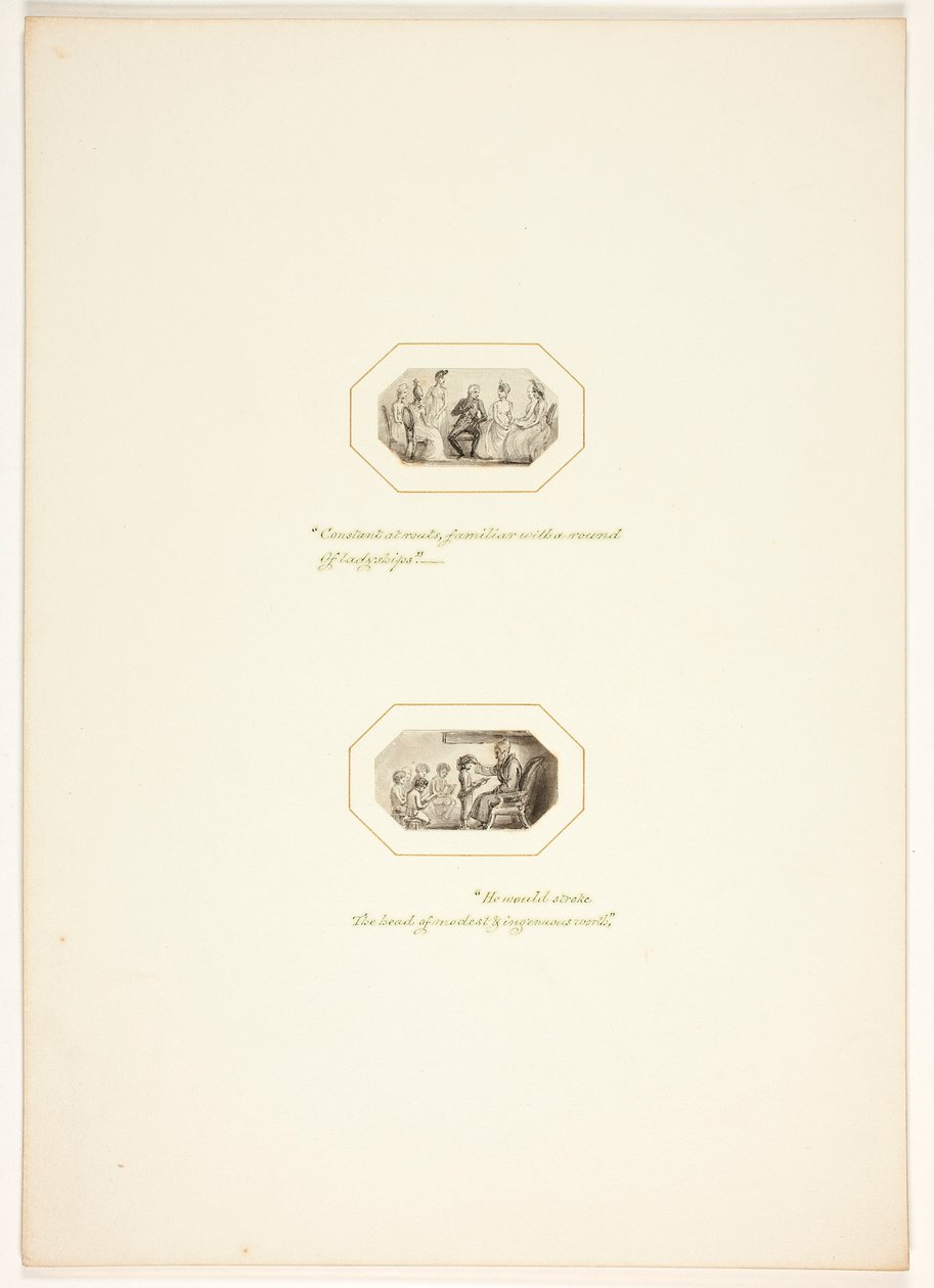 Studio per una tavola da Il compito da Thomas Stothard