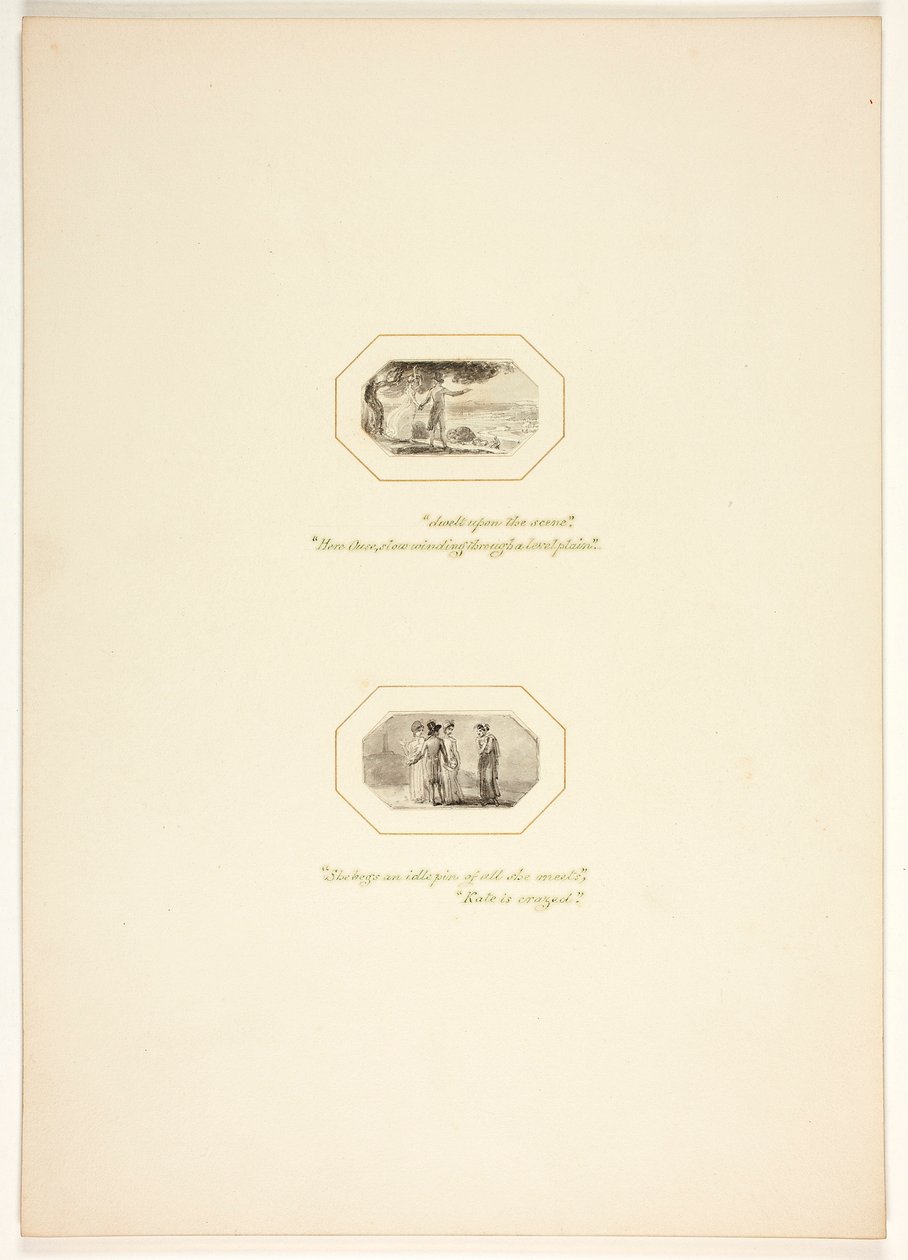 Studio per una tavola da Il compito da Thomas Stothard