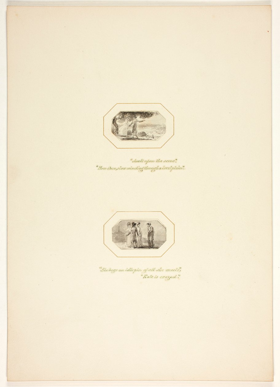 Studio per una tavola da Il compito da Thomas Stothard