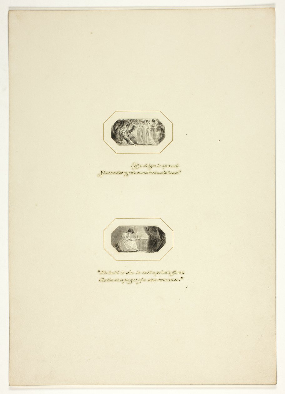 Studio per una tavola da The Triumphs of Temper, nel 1796 Royal Engagements Pocket Book da Thomas Stothard