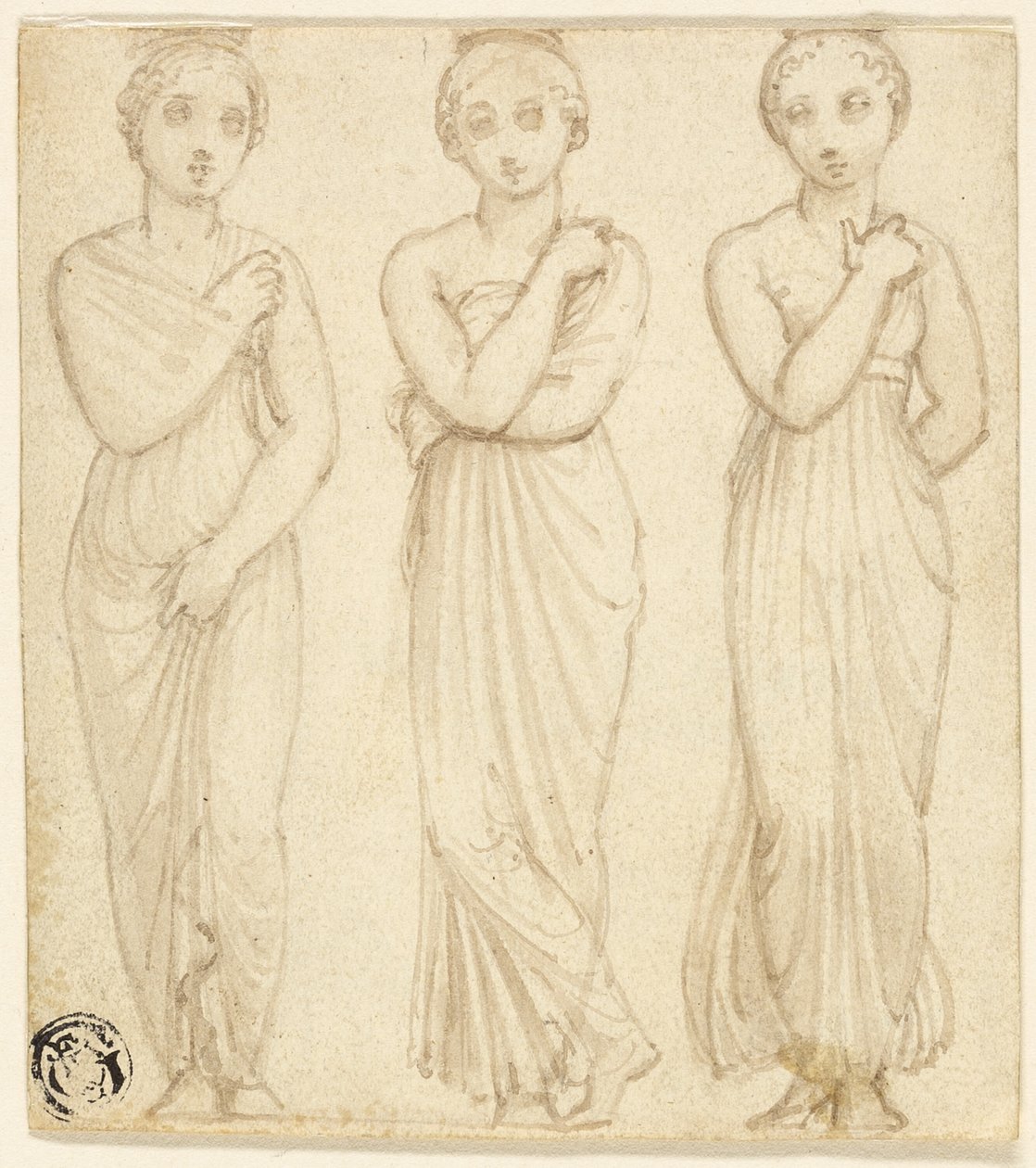 Tre figure femminili drappeggiate da Thomas Stothard
