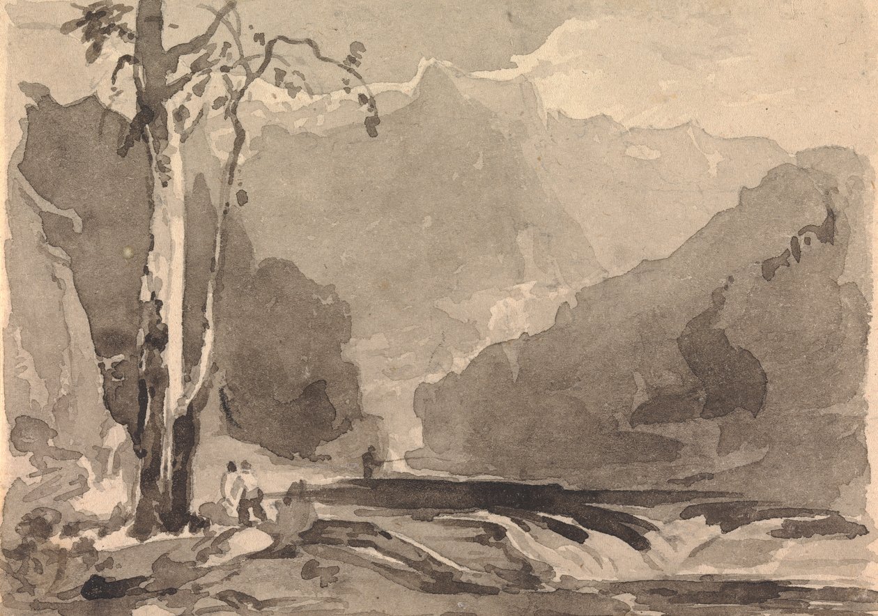Pescatori a un ruscello di montagna da Thomas Sully