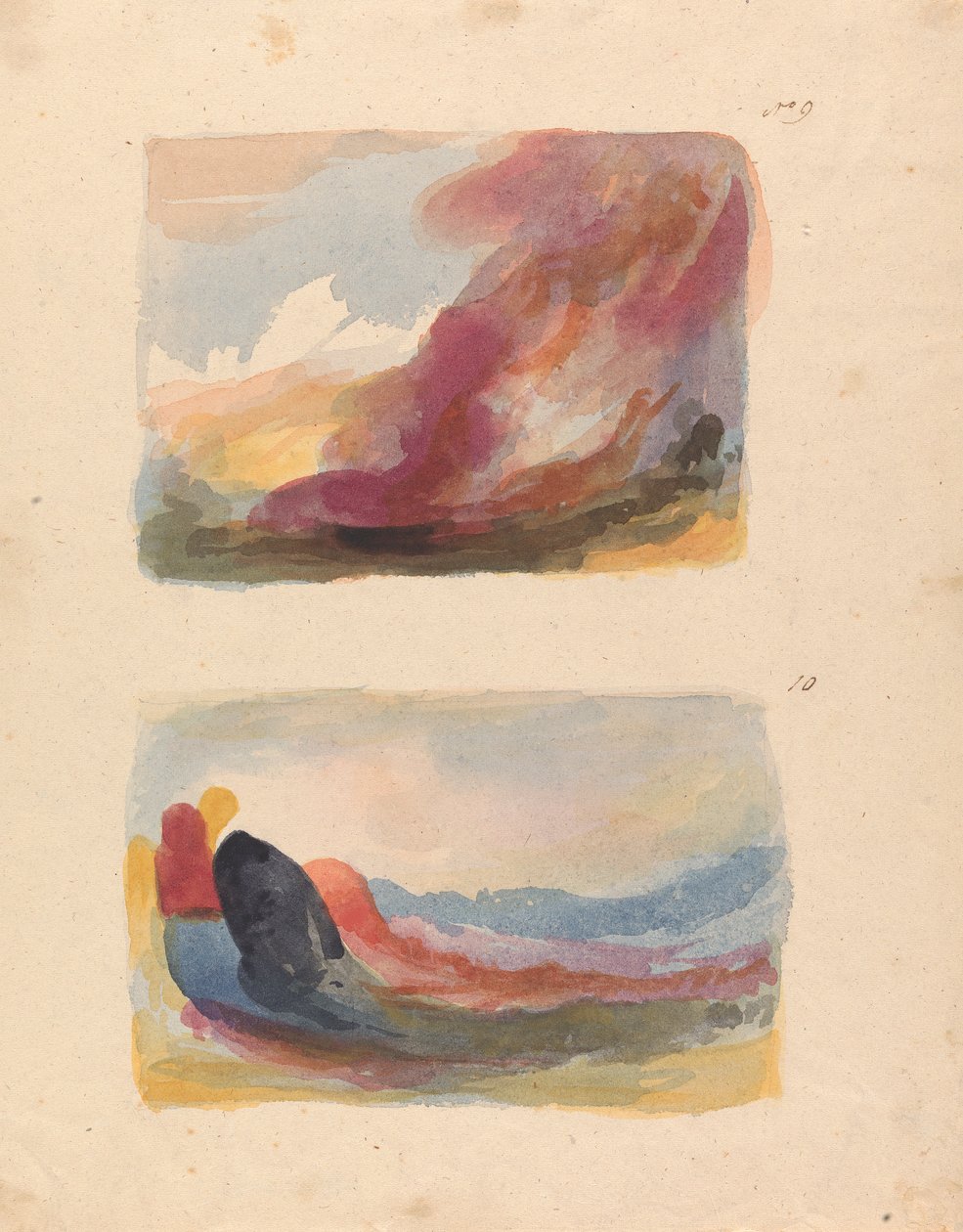 Due Disegni su un Foglio: Paesaggio - Lavaggio di Colore, Tiziano (n. 9); Paesaggio - Lavaggio di Colore, Rubens (n. 10) da Thomas Sully